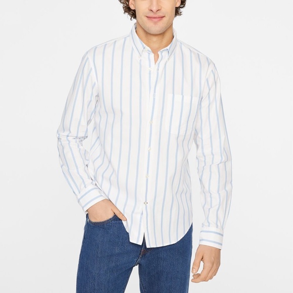 Pencil Stripe Poplin Dress Shirt - Brand New - NEVER WORN - White Base